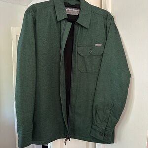 New Eddie Bauer Fleece-Lined Flannel Shirt Jacket